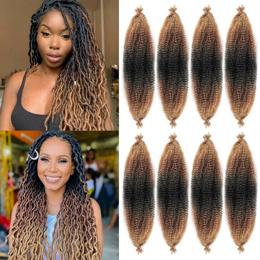 1 Packs Marley Twist Braiding Hair Pre-Stretched Springy Afro Twist Hair 24 Inch for Soft Locs Crochet Hair Synthetic Protective Spring Twist Hair Extensions For Black Women.(24inch, 1B/30/27)…